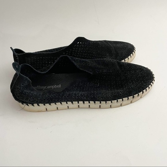 Jeffrey Campbell black perforated suede shoes size 8 - Picture 3 of 5